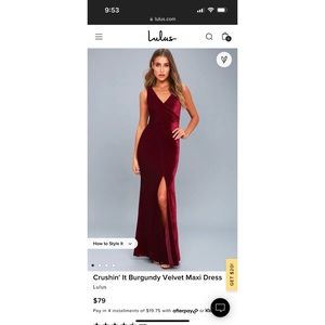 Burgundy Lulus velvet dress
